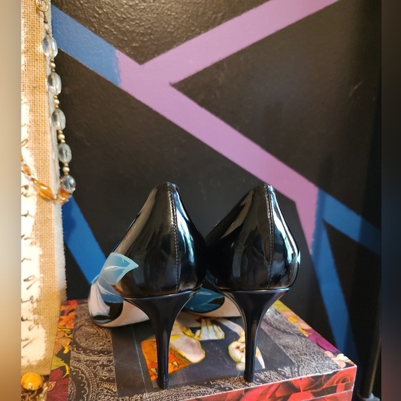 Christian Dior Like New color block heels / pumps blue and black leather - Picture 10 of 12